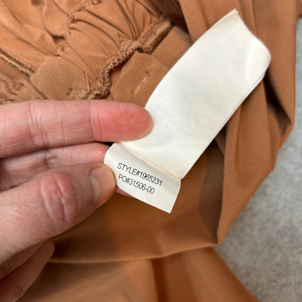 Prana Railay Tank Jumpsuit Rust Brown Clay Ruched Ankle Pockets Womens Small - Picture 14 of 16